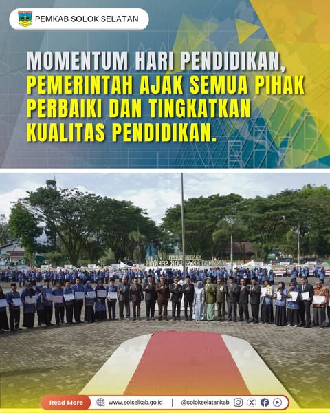 Momentum Hari Pendidikan, Pemerintah Ajak Semua Pihak Perbaiki dan Tingkatkan Kualitas Pendidikan.