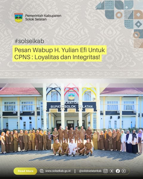 Pesan Wabup H. Yulian Efi Untuk CPNS : Loyalitas dan Integritas!