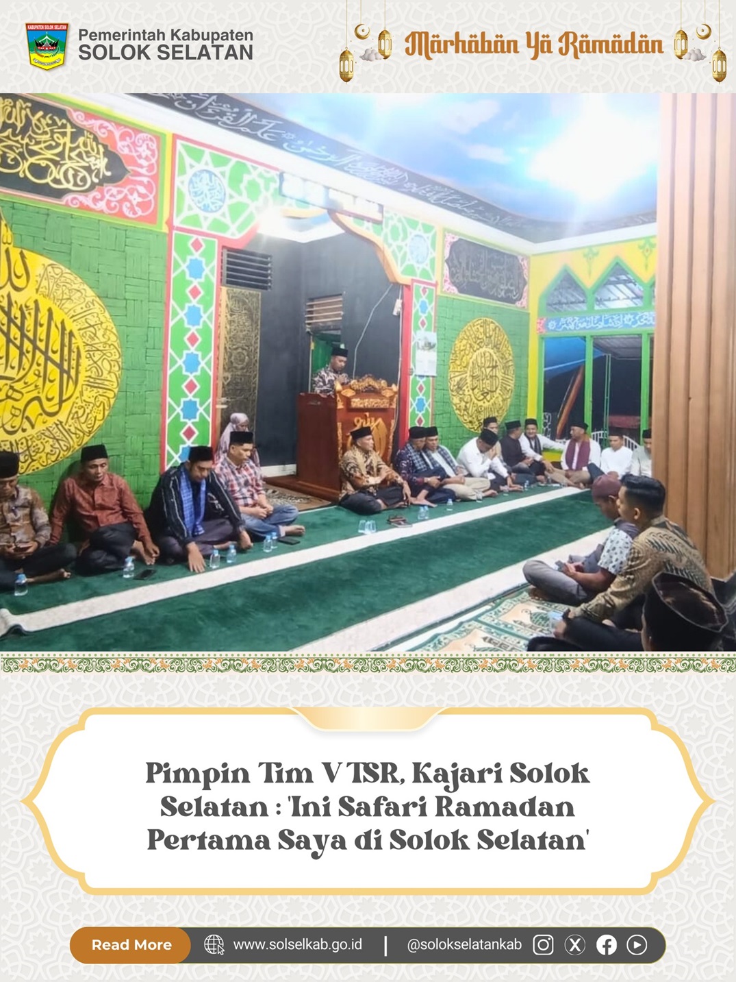 Pimpin Tim V TSR, Kajari Solok Selatan: 'Ini Safari Ramadan Pertama Saya di Solok Selatan'