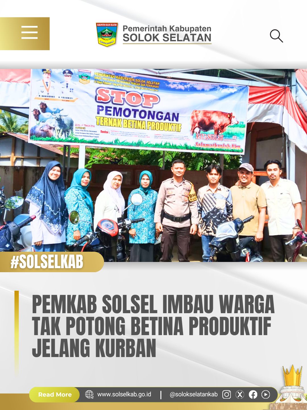 Pemkab Solsel Imbau Warga Tak Potong Betina Produktif Jelang Kurban