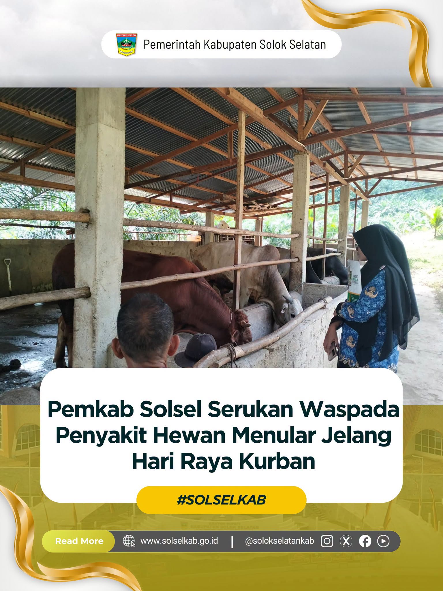 Pemkab Solsel Serukan Waspada Penyakit Hewan Menular Jelang Hari Raya Kurban