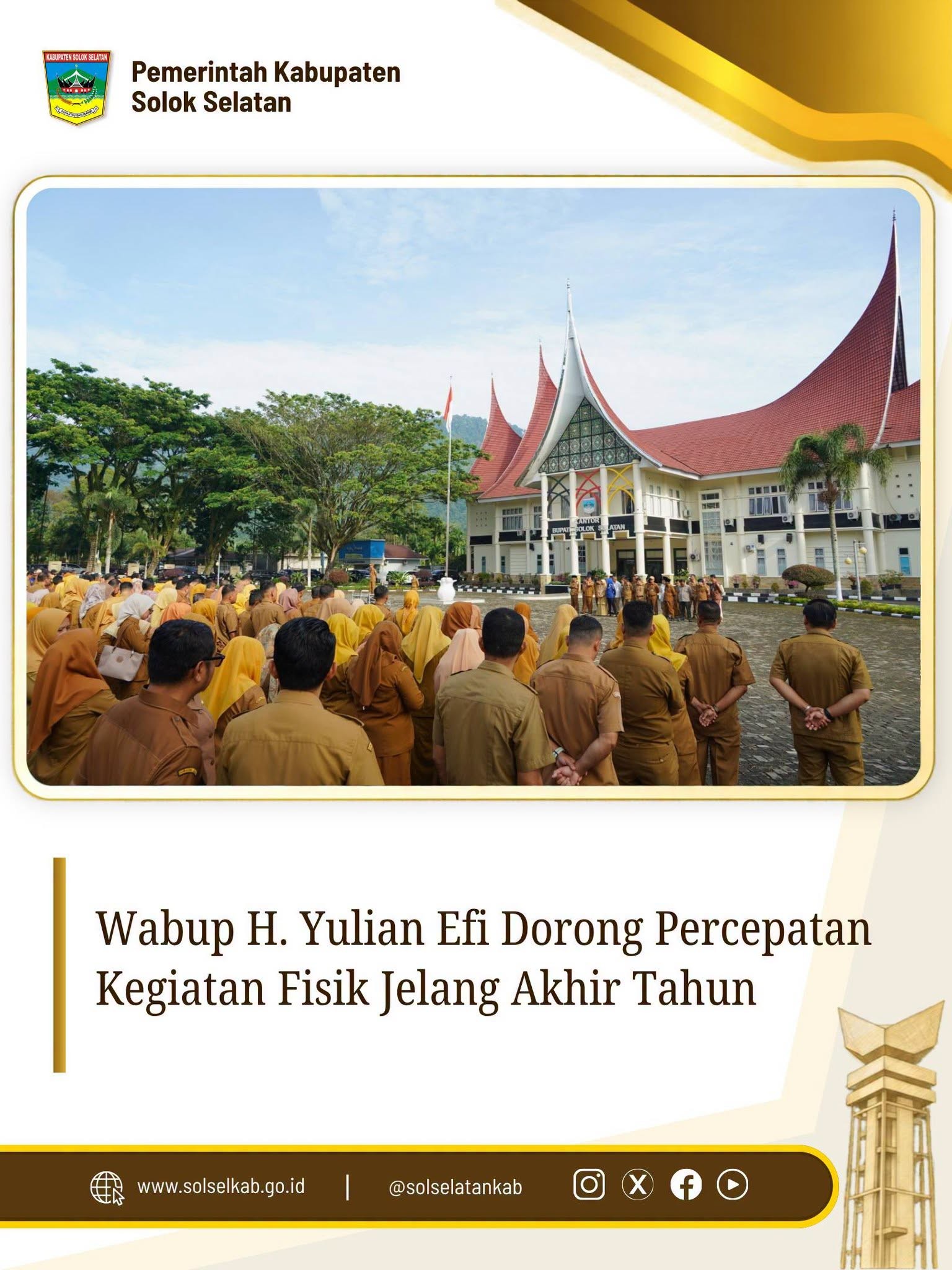 Wabup H. Yulian Efi Dorong Percepatan Kegiatan Fisik Jelang Akhir Tahun